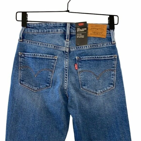 NEW Levi's Big E 721 High Rise Skinny Jeans 24 - Picture 4 of 8